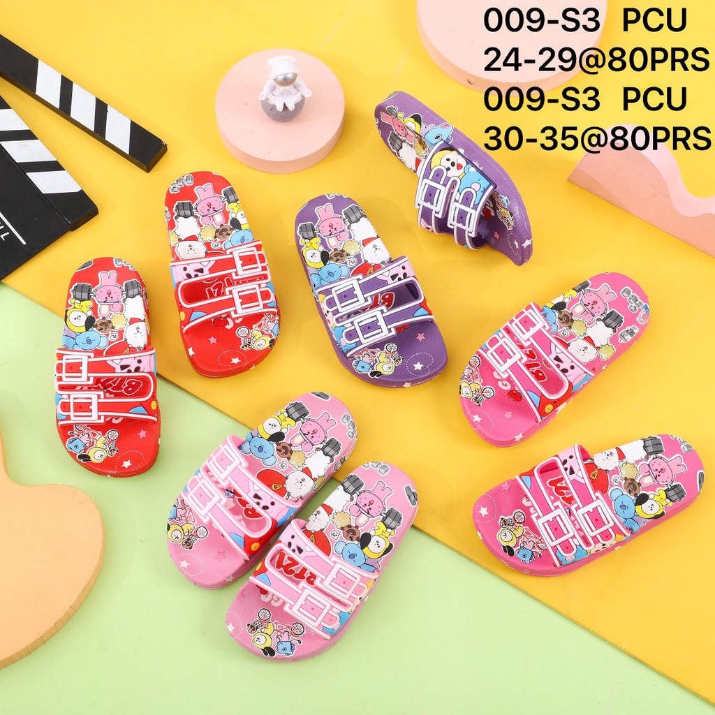 009 S2 sandal karet anak wanita sendal slop perempuan karakter BT21