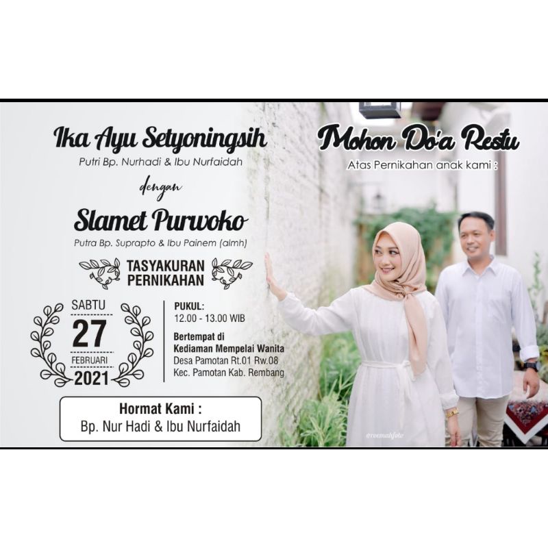 Jual UNDANGAN PERNIKAHAN BENTUK KARTU, PAKAI FOTO | Shopee Indonesia