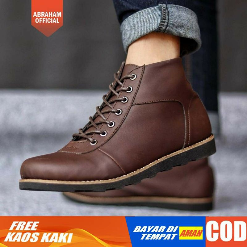 ABRHM x BARA - Sepatu Boots Pria Sepatu Kulit Syntetic Pria