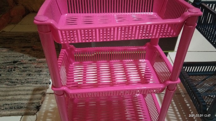 Rak Plastik Susun 3 Persegi Panjang / Siku / Rak Mini Plastik