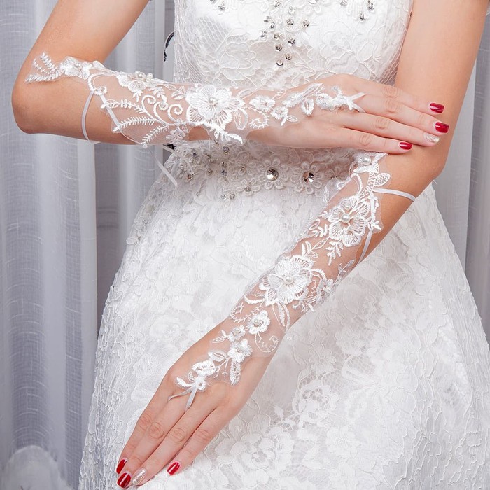 WGL-07 sarung tangan pengantin wanita wedding gloves pesta renda