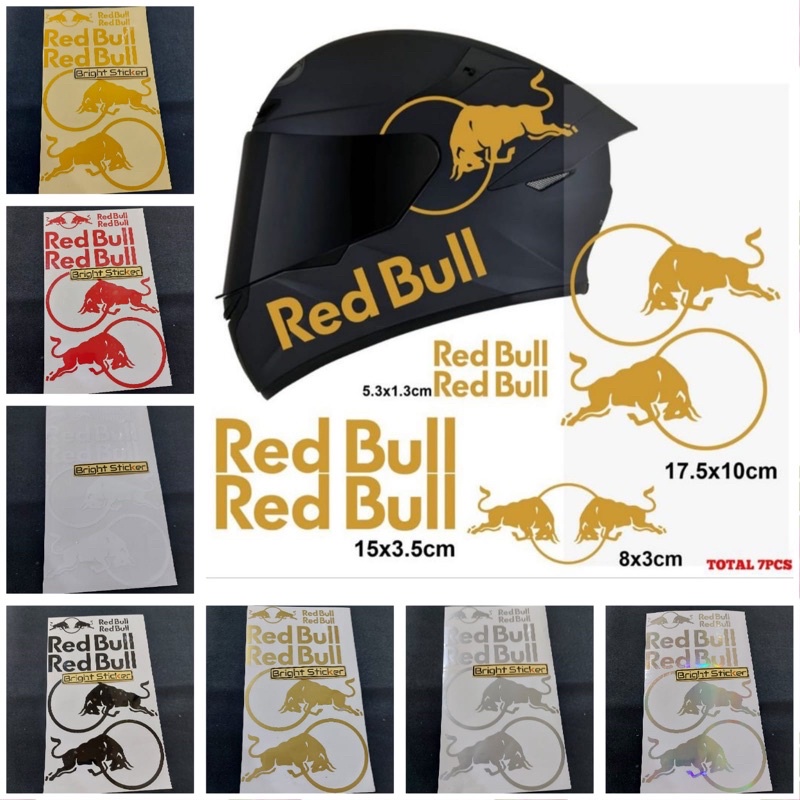 STICKER HELM RED BULL SET CUTTING