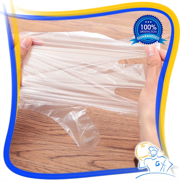 Sarung Tangan Plastik Bening Sekali Pakai Pelindung Tangan Higienis Dispossable Gloves Isi 100 Pcs