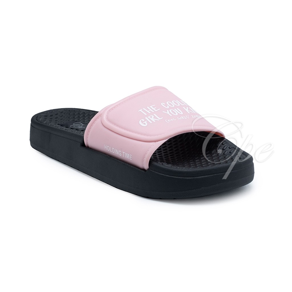 CPE SLPT V CUTIES Sandal Slop Slip On Teplek Wanita Sandal Cewek-Words Pink