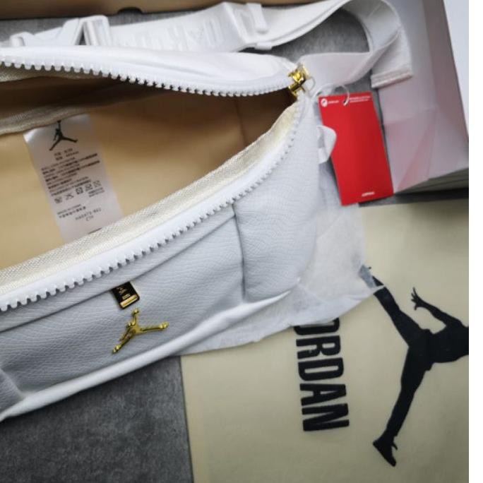 

✻ Air Jordan Waist Bag Regal White Gold Full Set Box, Paperbag N Dustbag ♖