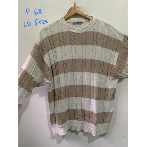 preloved cable stripes cotton knit