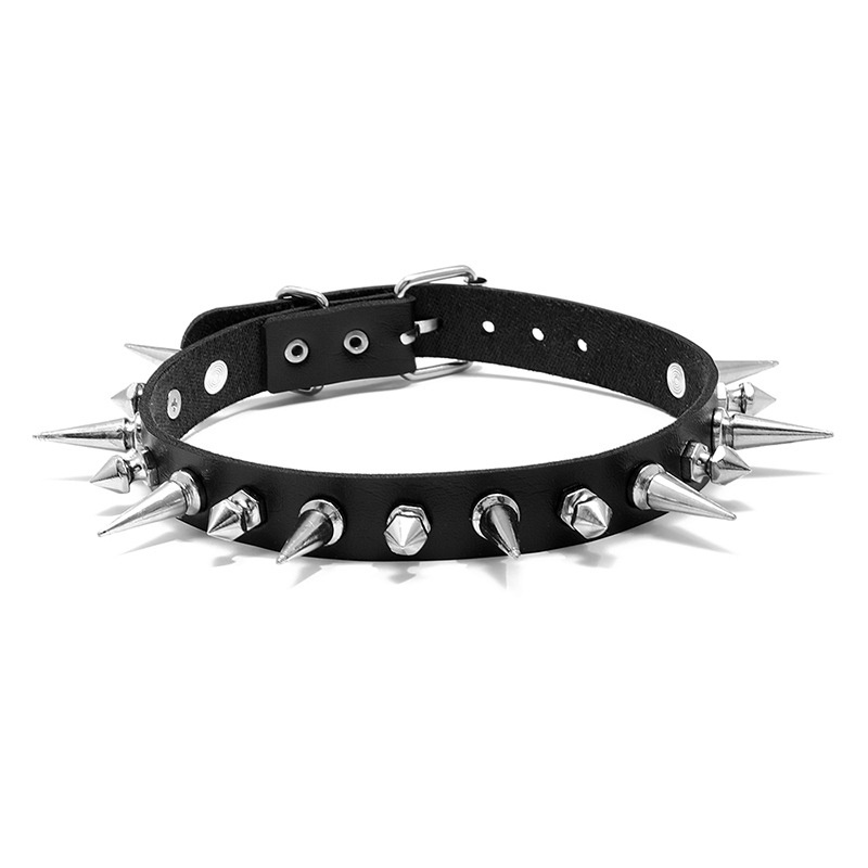 Kalung Choker Bahan Kulit Imitasi Gaya Punk Gothic