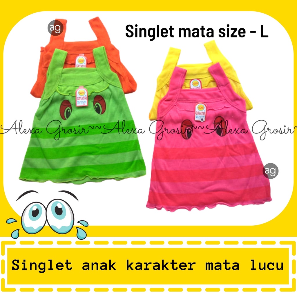 SINGLET ANAK PEREMPUAN 1-2 TAHUN MOTIF Mata size L