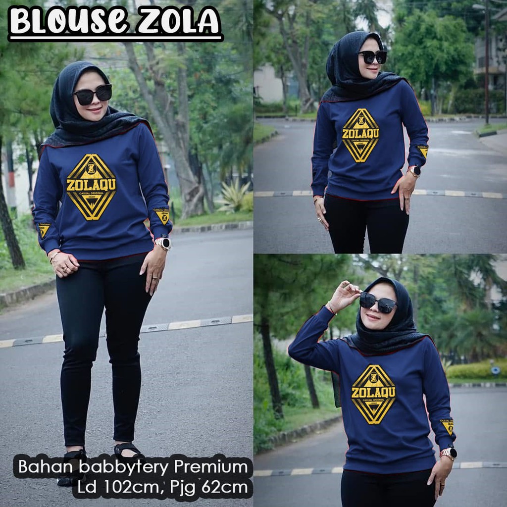 FASHION WANITA BLOUSE ZOLA 5WARNA BABYTERRY DMR