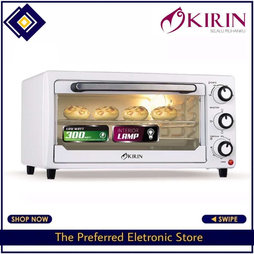 Kirin Oven Listrik Toaster KBO-160LW Low Watt 16 Liter ( Putih )