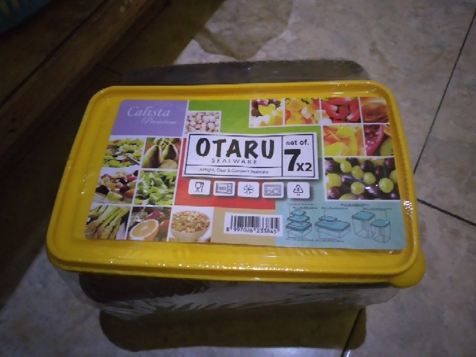 Calista Otaru Smoke Isi 14 Pcs (7 Set) / Toples Plastik / Tempat Makanan / Container /  Warna Kuning