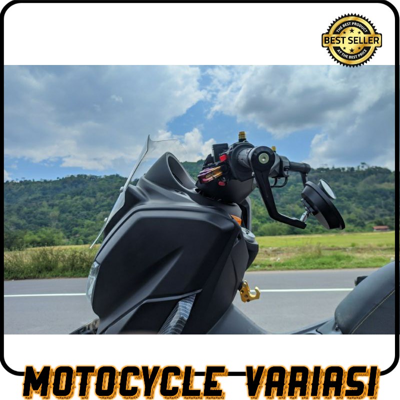 Spion jalu bar end rizoma bulat universal nmax aerox vespa vario scoopy mio dll