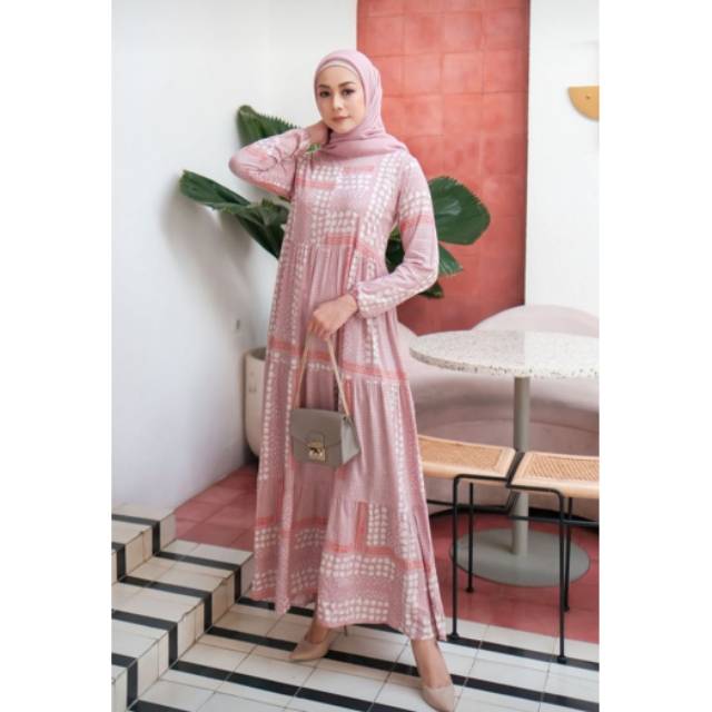 MYLADY DRESS SQUARE LILAC BAHAN ADEM