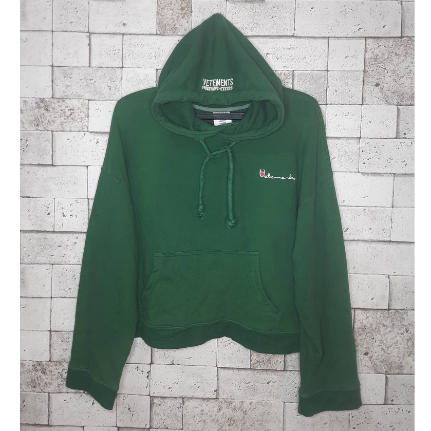 VETEMENTS Reversible Green Hoodie (2 fungsi)