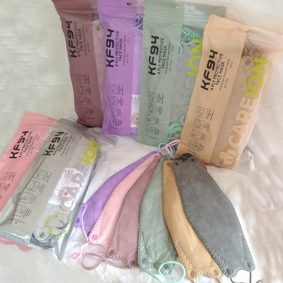 Masker Careion KF94 Original Pack Isi 10Pcs Warna Soft Pastel / Masker Korea KF94