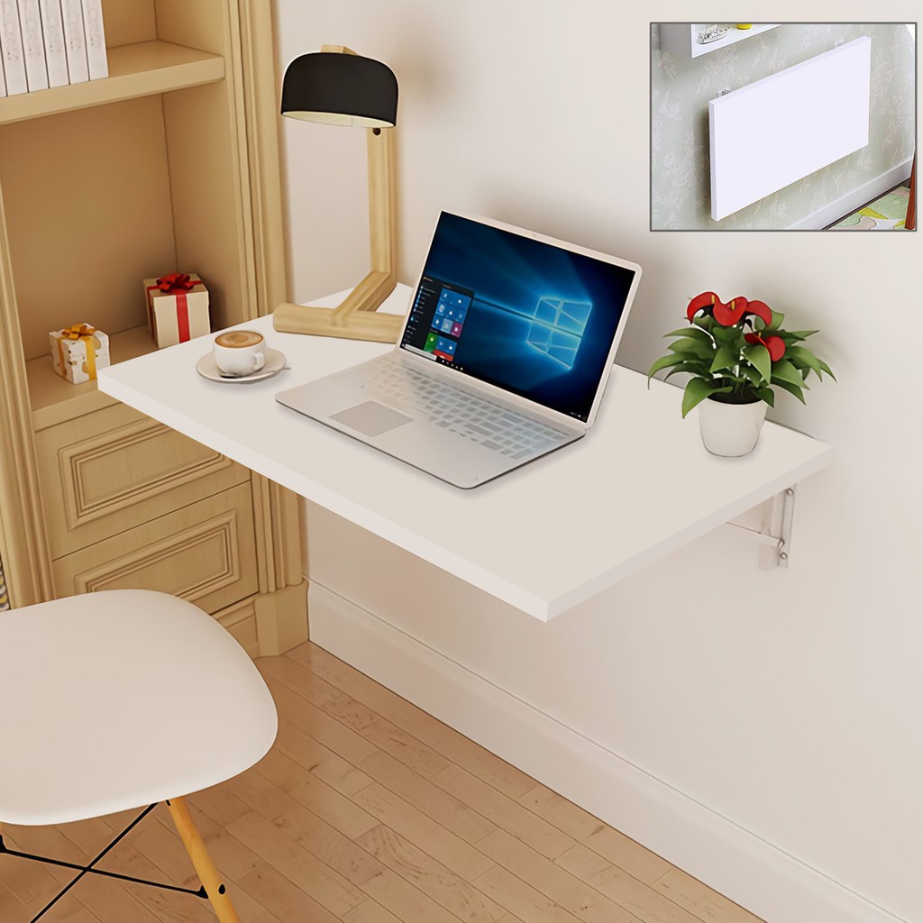 PROMO - MEJA SIKU LIPAT dinding  60x40 Cm meja belajar rak ambalan gantung tempel tembok braket besi