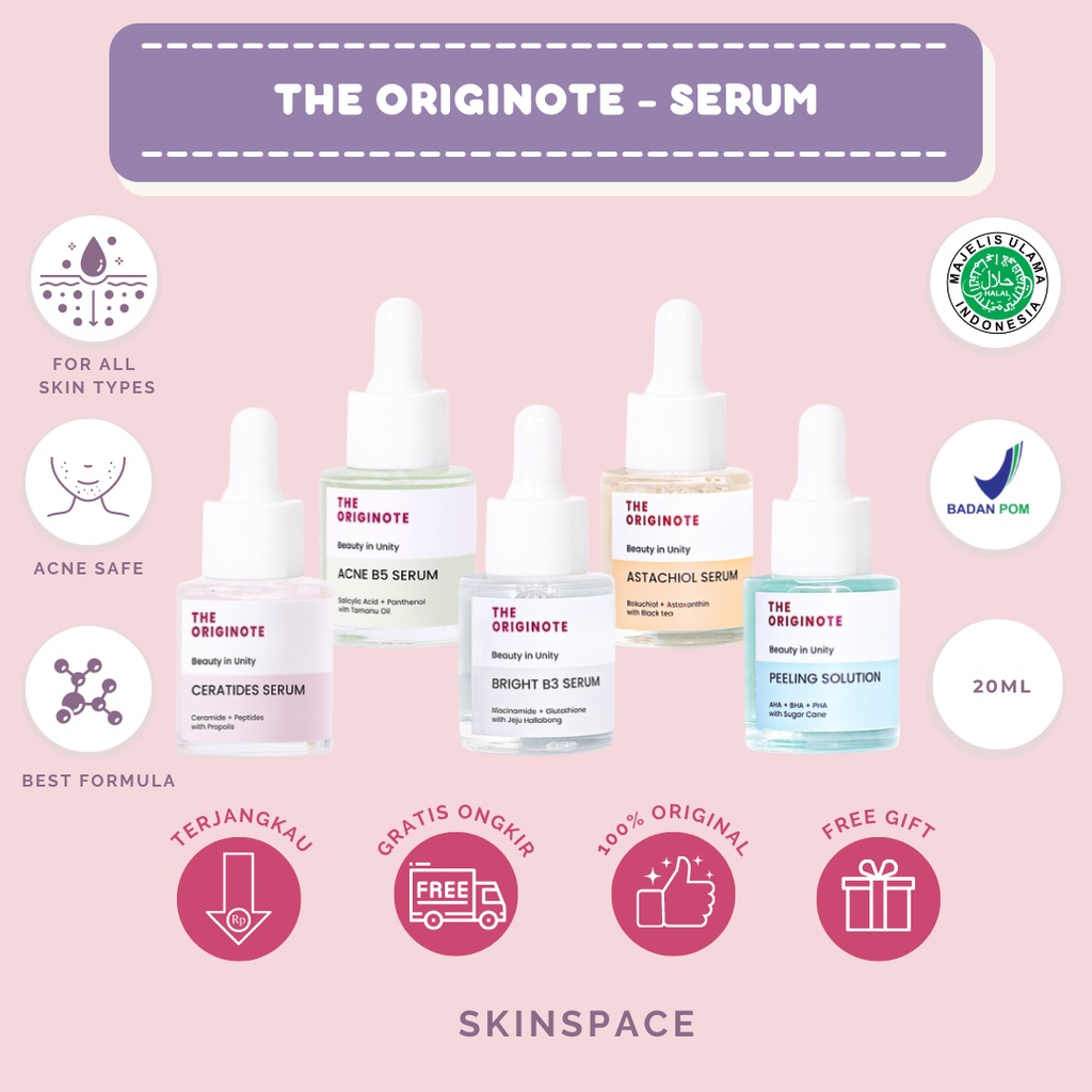 Jual THE ORIGINOTE Serum Acne B5 , Bright B3 , Ceratides , Peeling ...