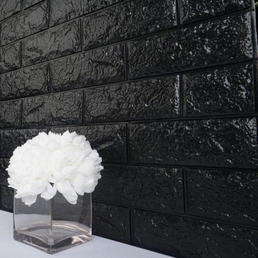 STICKER DINDING BATA HITAM 3D || WALLFOAM || BATA HITAM WALLPAPER DINDING