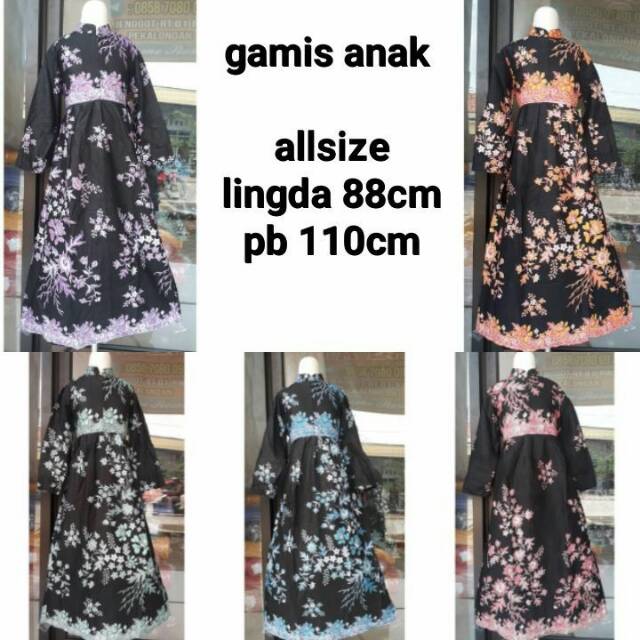 GAMIS ANAK BATIK BUKETAN BAJU ANAK BATIK BAJU MUSLIM ANAK DRESS