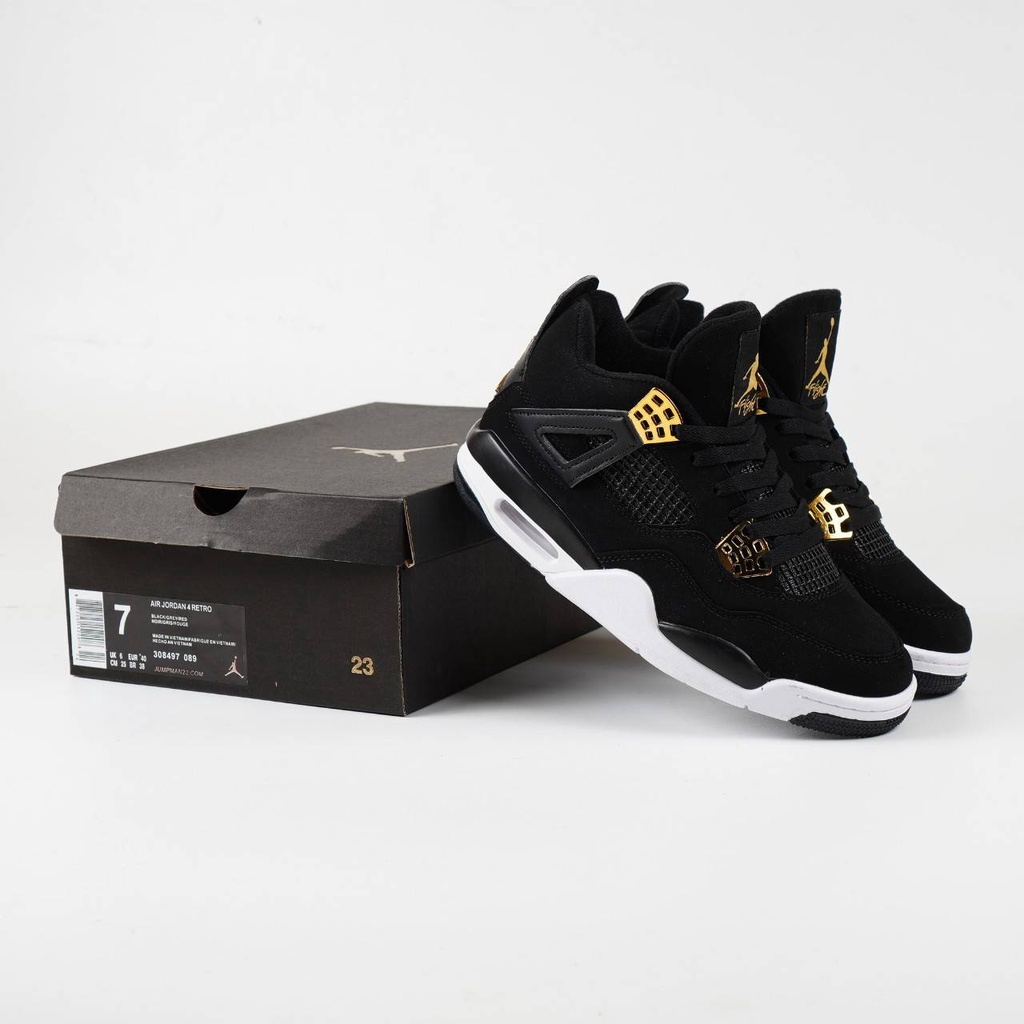 Sepatu Nike Air Jordan 4 Retro Black Gold original vietnam