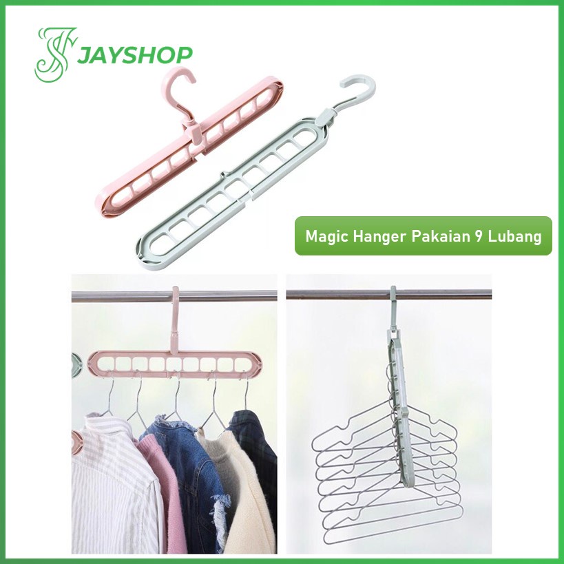 Gantungan Baju 9 Lubang Magic hanger 9in1 Hanger Baju Ajaib 9 Lubang Serbaguna