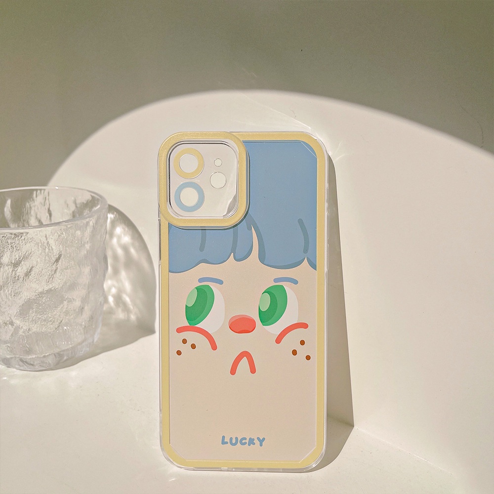 IPHONE Iphone7 8 PLUS X XR XS 11 12 13 14 MINI PRO MAX SE 2020 Wajah Kartun Belakang Kamera Lensa Pelindung Case