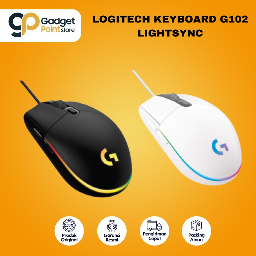 Mouse Gaming | Mouse RGB  Logitech G102 Lightsync RGB 6 Button - Garansi 2 tahun