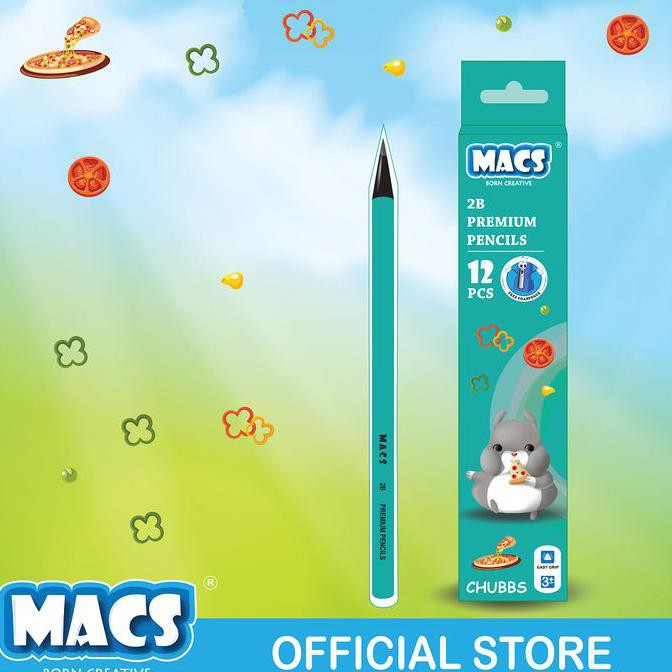 

Macs 2B pensil hitam Premium segitiga - CHUBBS
