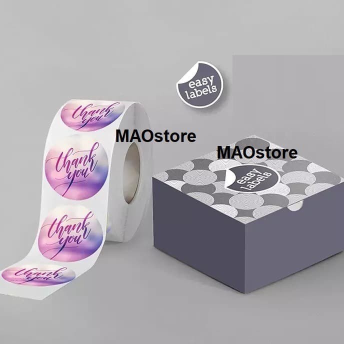 

MAOSTORE STIKER THANK YOU WHITE STIKER UNGU PUTIH SRW13