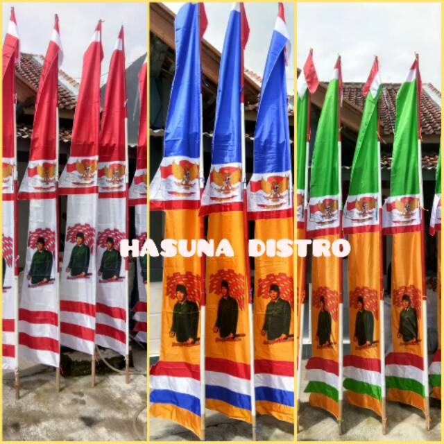 

Bendera umbul umbul bandir sablon presiden sukarno isi 7 lusin