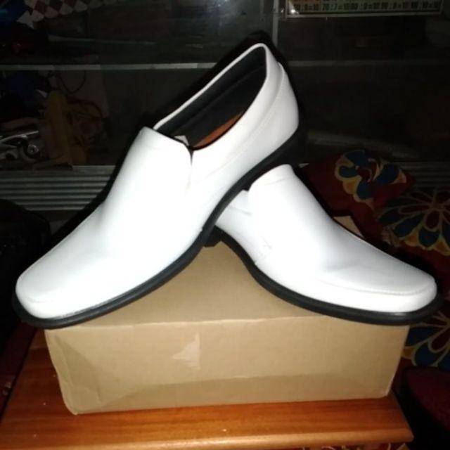 Sepatu Pria Pantofel Putih Steven Real Picture