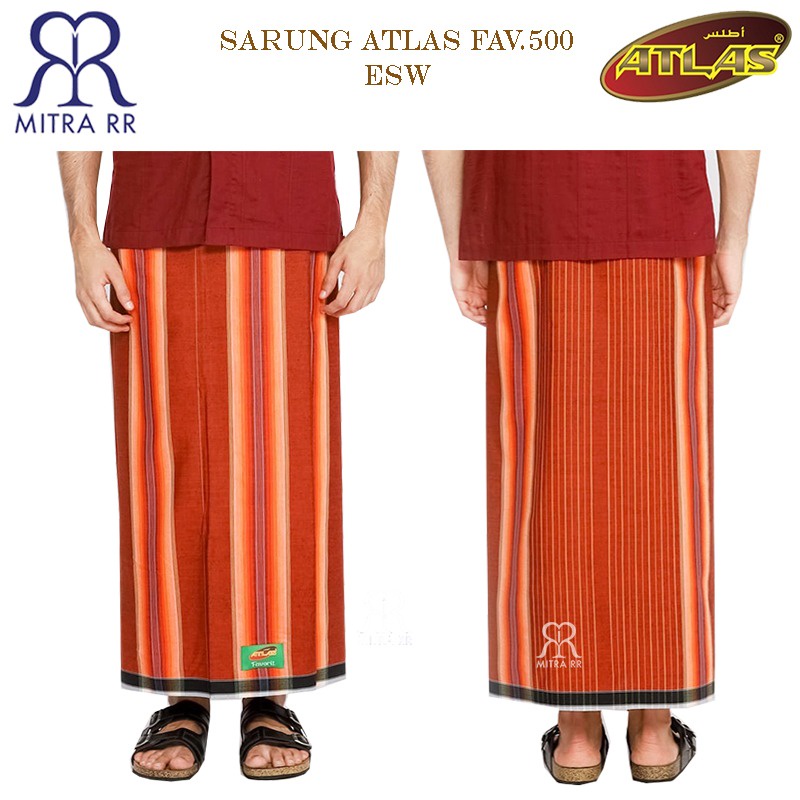 Sarung Atlas Favorit 500 ESW  Es Lilin Warna Salur Sarung Dewasa MDS Madras Horizontal