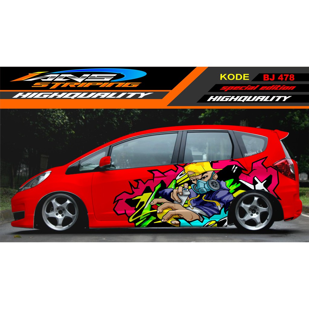 STICKER MOBIL HONDA JAZZ, BRIO, AGYA, SIGRA, YARIS, SWIFT / DECAL STICKER MOBIL / VARIASI STICKER