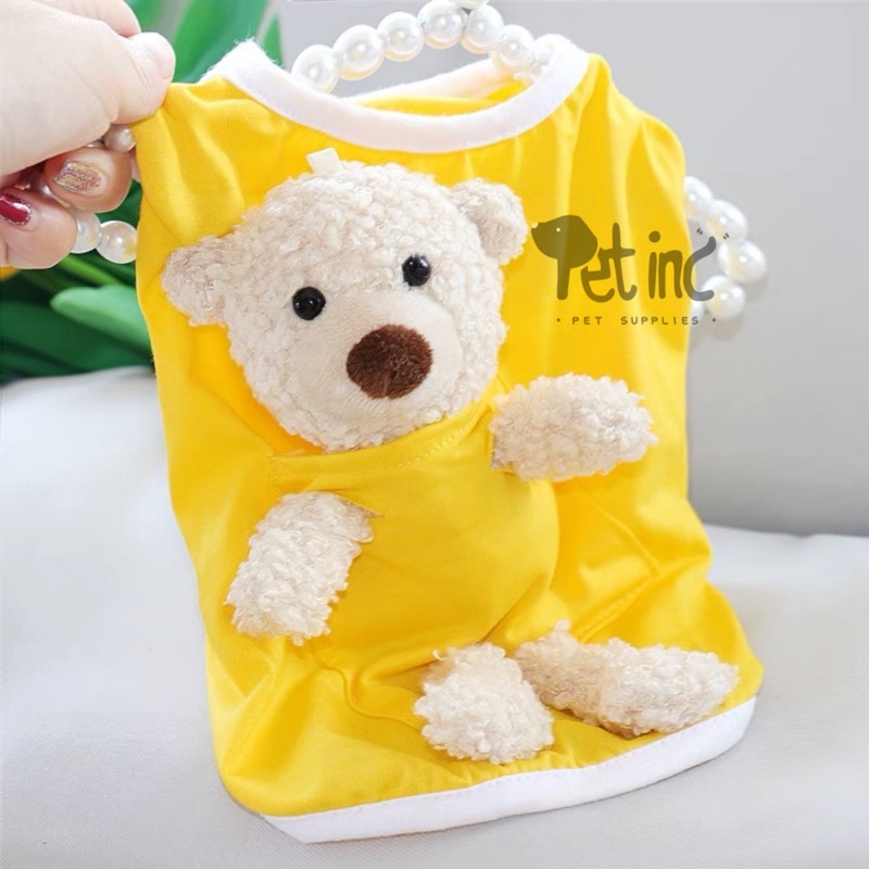 Hug me bear yellow tee (boneka bisa lepas)