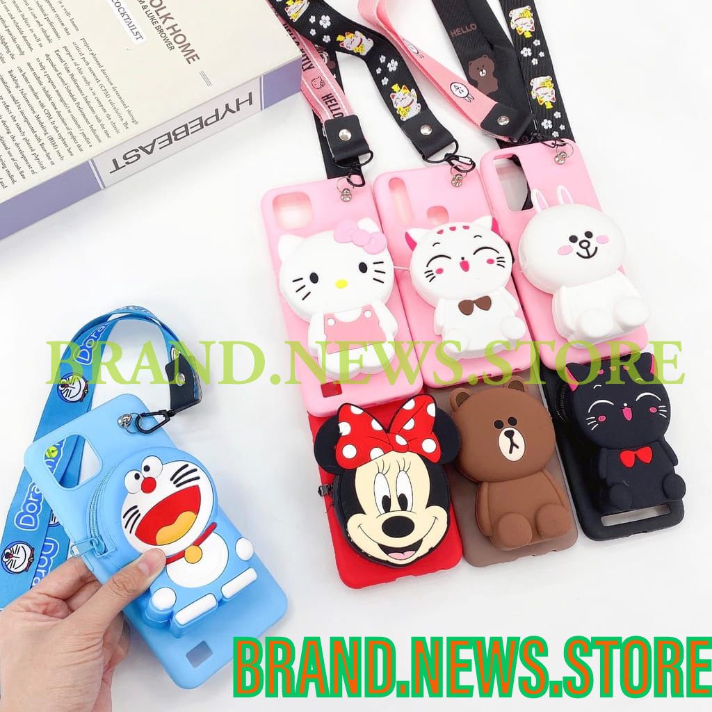 INFINIX HOT 12I/ HOT 11/ HOT 11S/ HOT 9 PLAY/ SMART 4/ SMART 5/ SMART 6 NFC/ SOFT CASE KARAKTER DISNEY KARAKTER DOMPET KOIN + GANTUNGAN TALI