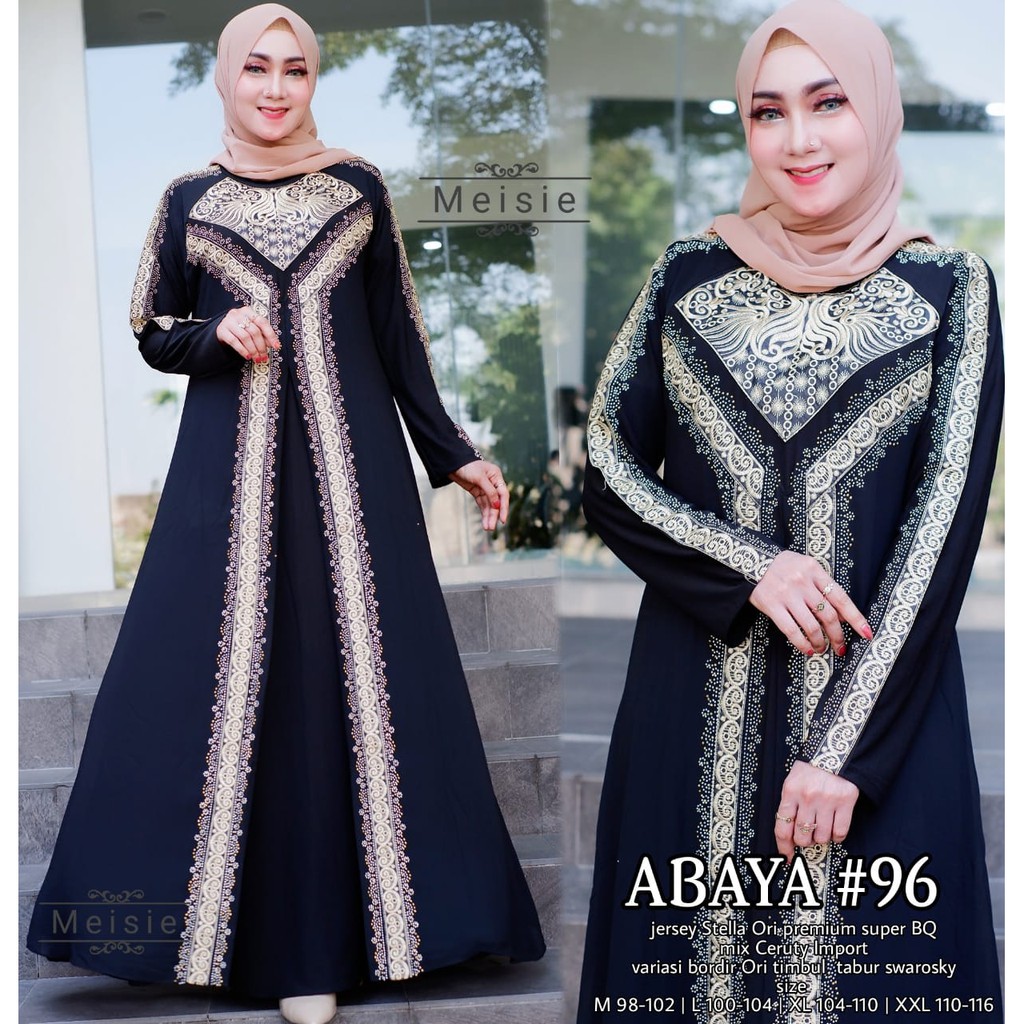 Turkey Abaya 96 Gamis Muslimah Turki Arabian Terbaru Bordir Mote Swarosky M L XL XXL ORI MEISIE