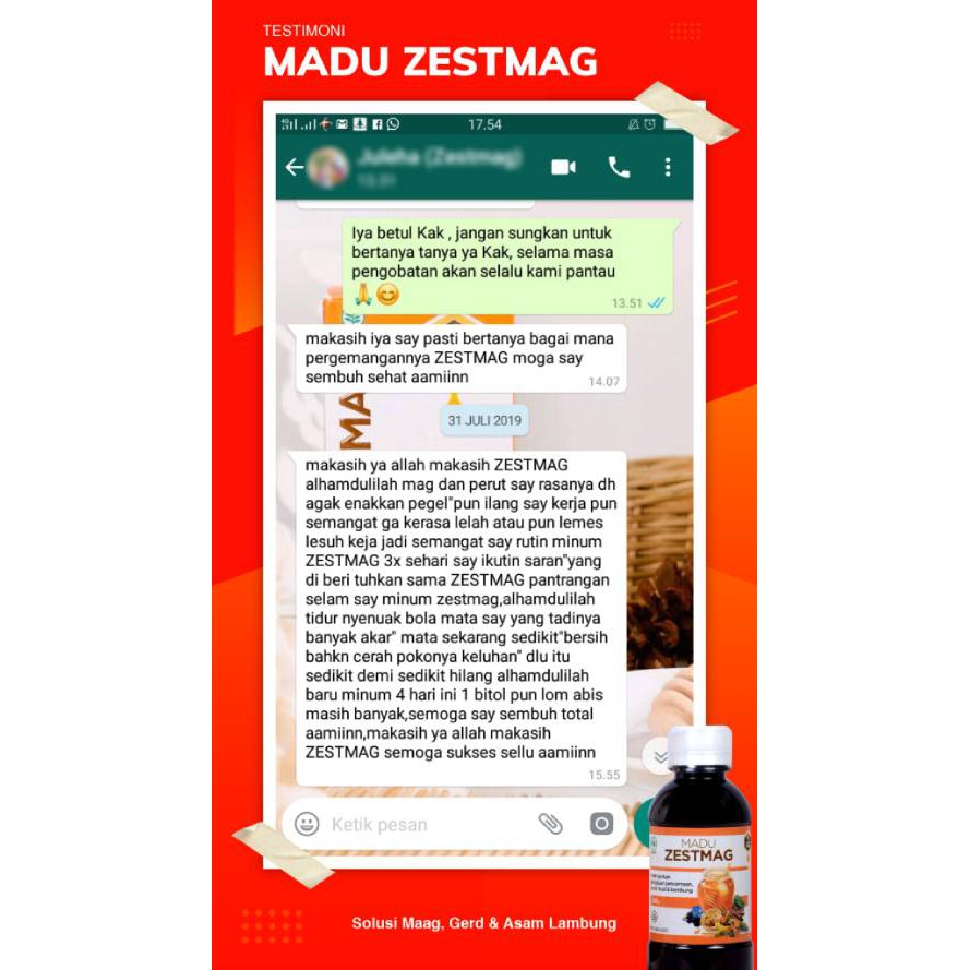 MADU ZESTMAG Original Ahlinya Magh Kronis Gerd Asam &amp; Infeksi Lambung