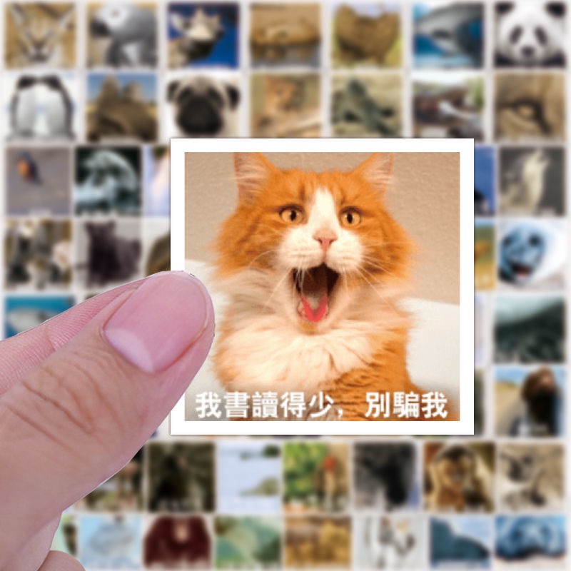 60 buah non-mengulangi dunia hewan stiker ekspresi wajah tas pasir ukiran lucu konotasi kotor lucu b