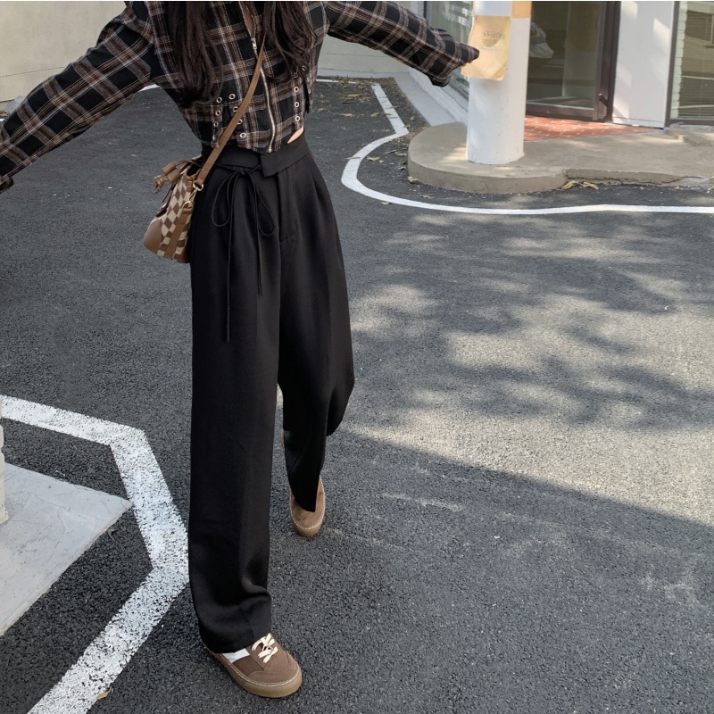 Celana Kulot Highwaist Wanita Premium Korean Style Celana Panjang Loose Terbaru Hitam