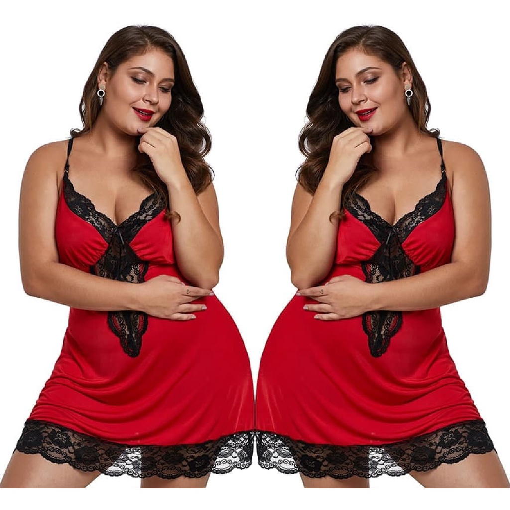 G002 Lingerie Big Size Renda Sexy Baju Tidur Wanita Dewasa Babydoll Premium Jumbo Sexy