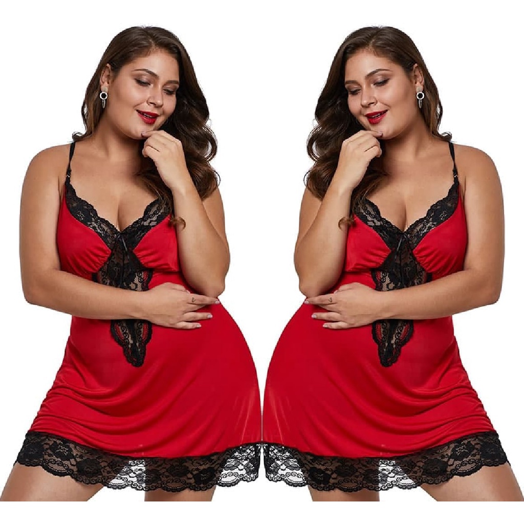 G002 Lingerie Big Size Renda Sexy Baju Tidur Wanita Dewasa Babydoll Premium Jumbo Sexy