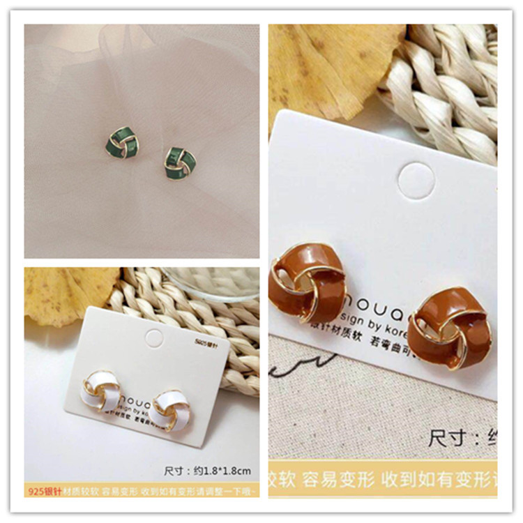 Anting S925 silver needle Bentuk Segitiga Geometris Serbaguna