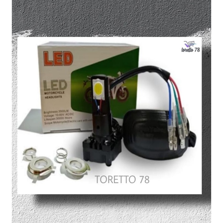 Lampu Motor LED 3 Sisi 3 Mata LED Strobo