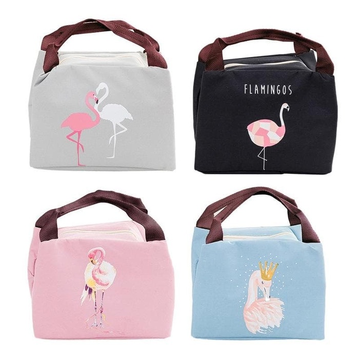 [GS] Tas Bekal Flamingo Kecil Insulated Supermarket Anak Tahan Panas Korea Karakter Termos Motif Luc