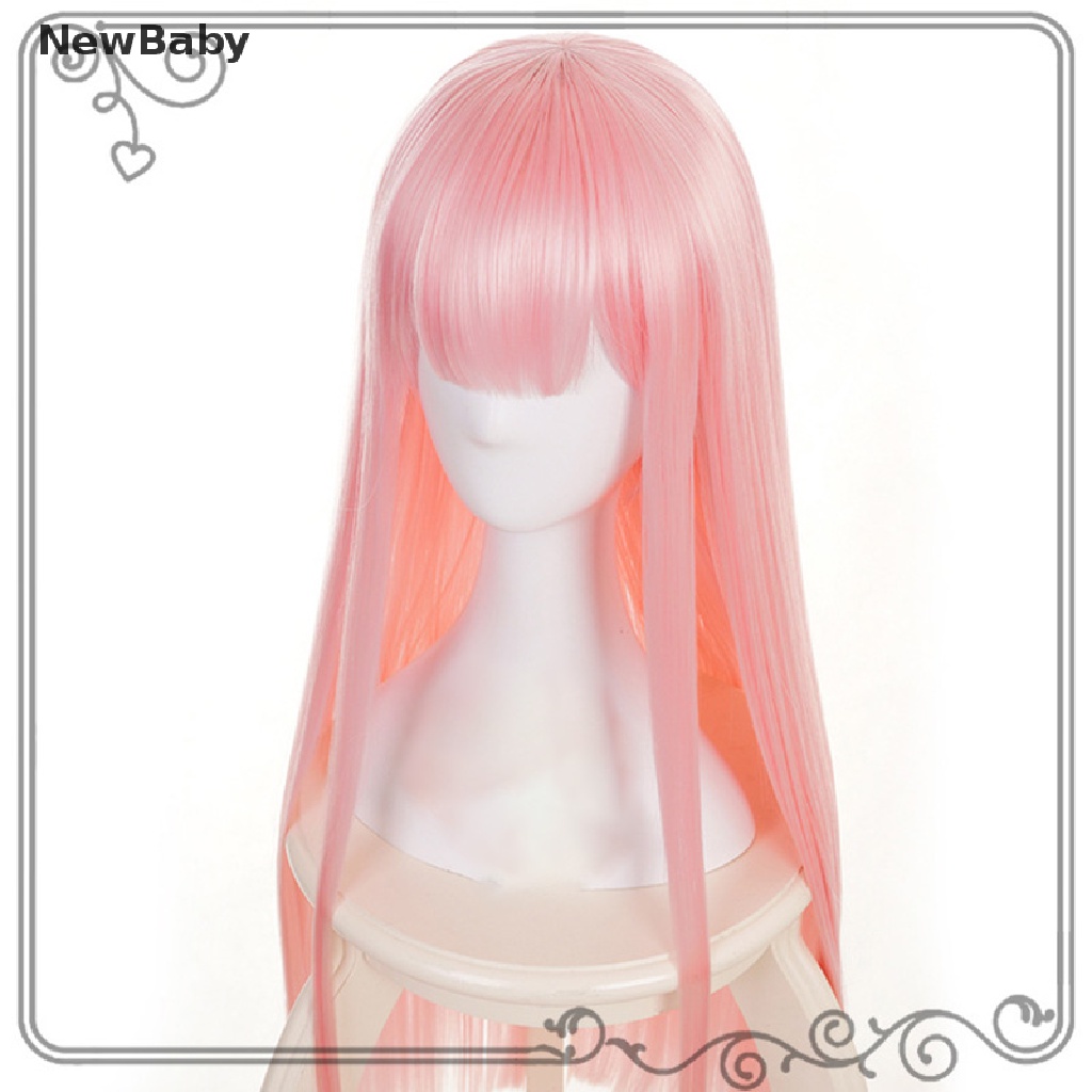 Wig Rambut Panjang Lurus Wanita Model Karakter Kartun Anime Zero TWO 02 Warna Pink Untuk Pestacosplay