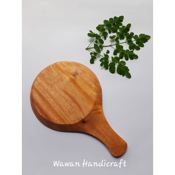 piring kayu/piring pizza/piring teflon/piring saji kayu mahoni 18cm-2