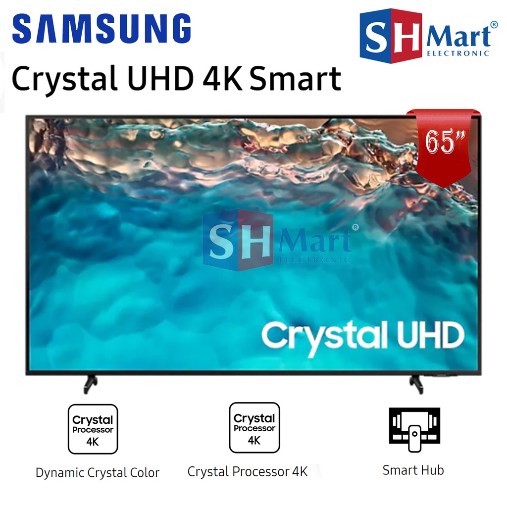 TV SAMSUNG CRYSTAL UHD 4K SMART TV 65 INCH UA65BU8000KXXD 65BU8000 NEW 2022 GARANSI RESMI (MEDAN)