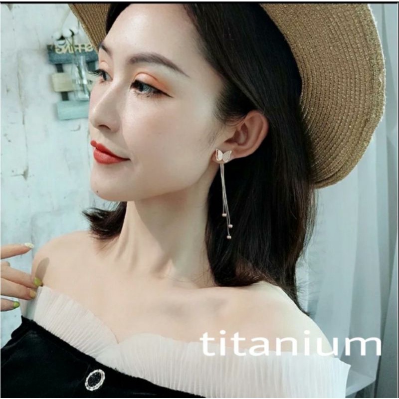 Anting Rumbai Titanium Kupu-Kupu N13092111