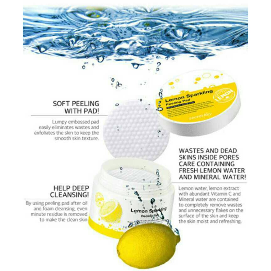 [Secret Key] Lemon Sparkling Peeling Pad (70 pads) 125ml