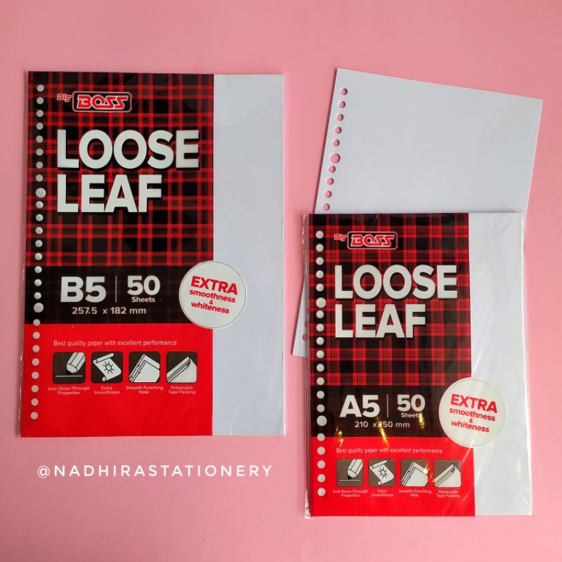 Jual LOOSE LEAF BIGBOSS A5&B5 50/100 POLOS | Shopee Indonesia